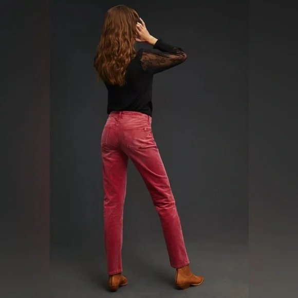 Anthropologie Pilcro Mid-Rise Slim Boyfriend Cropped Corduroy Jeans - Picture 2 of 4